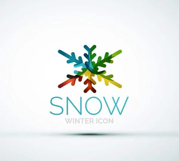 Christmas snowflake company logo design — Stock Vector
