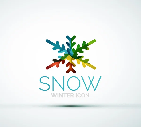 Kerstmis sneeuwvlok bedrijf logo ontwerp — Stockvector