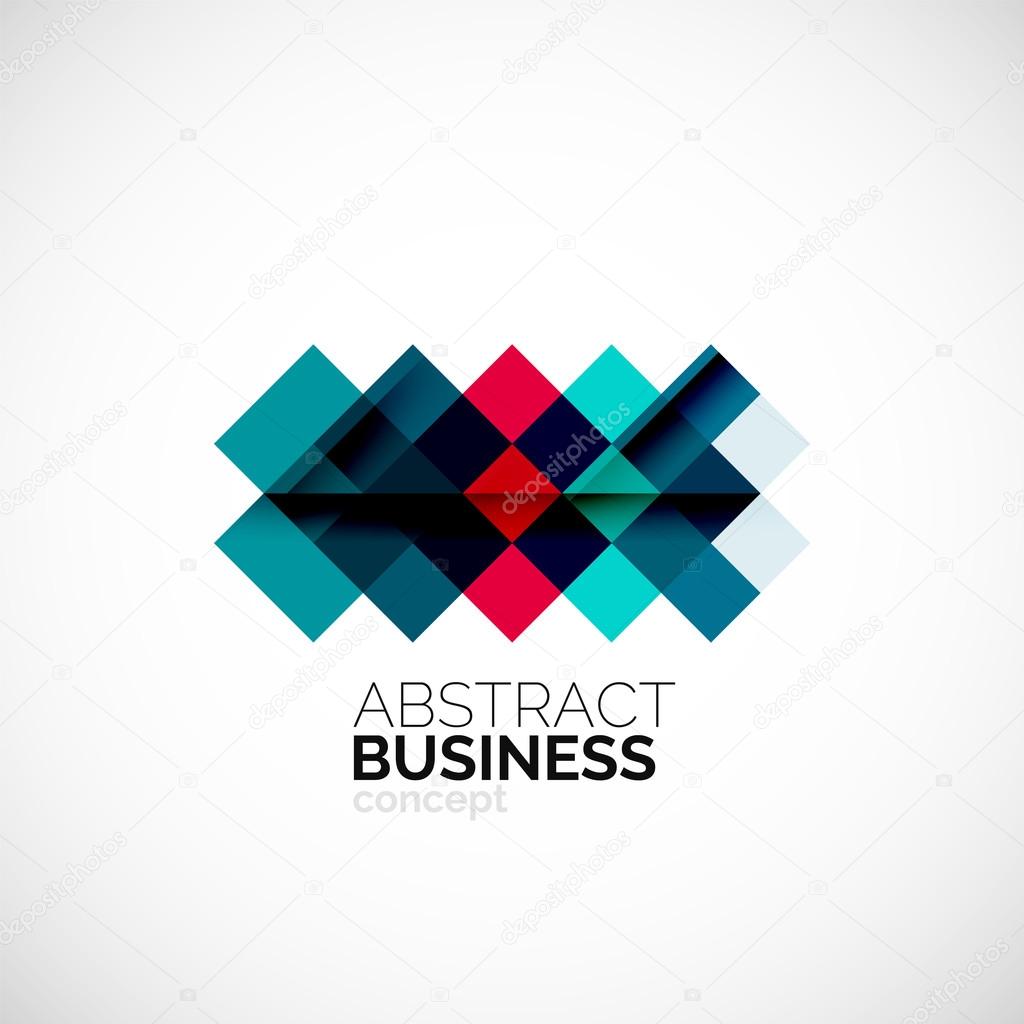 Square concept, company logo design element. Colorful modern symbol