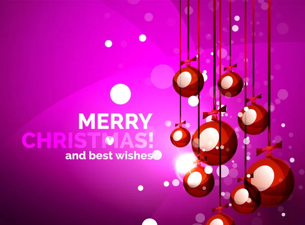 カラフルな明るい光沢のあるクリスマス カード — ストックベクタ