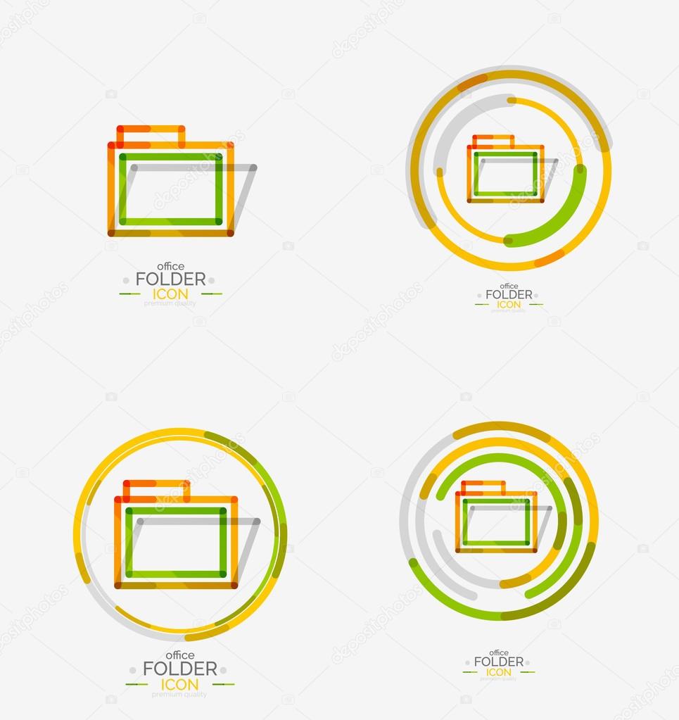 Folder logo, stamp. Accounting binder. Minimal line design