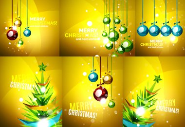 Renkli parlak Chrismas kart dizisini