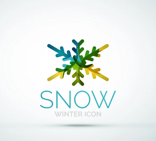 Christmas snowflake company logo design — Stock Vector