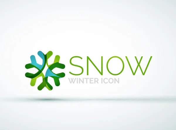 Natale fiocco di neve azienda logo design — Vettoriale Stock