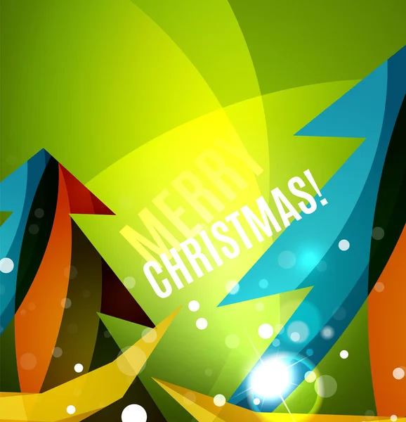 Bunte, hell glänzende Weihnachtskarte — Stockvektor