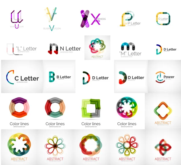 Ensemble de différents logos universels d'entreprise — Image vectorielle