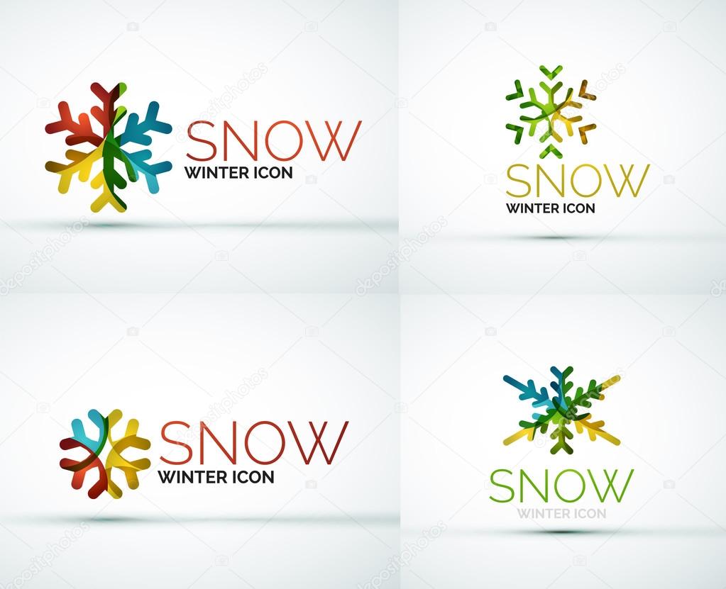 Modern Creative Christmas snowflake company logo design, frost icon