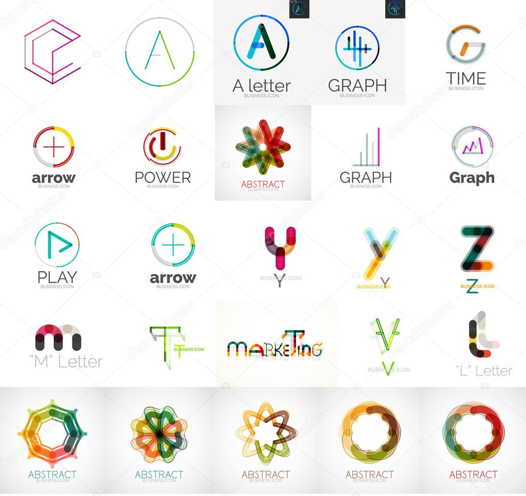 Set of branding company logo elements
