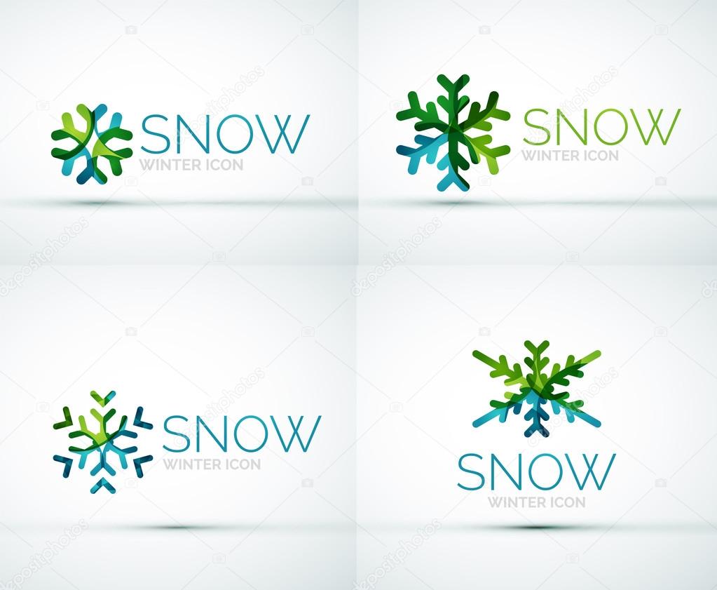 Modern Creative Christmas snowflake company logo design, frost icon
