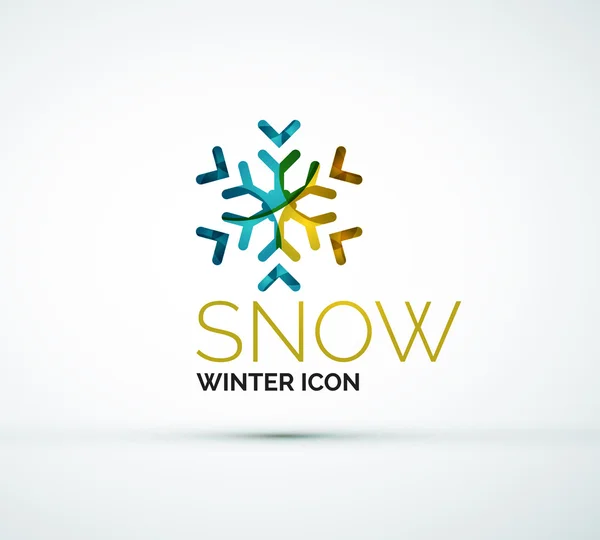 Jul snöflinga företag Logotypdesign — Stock vektor