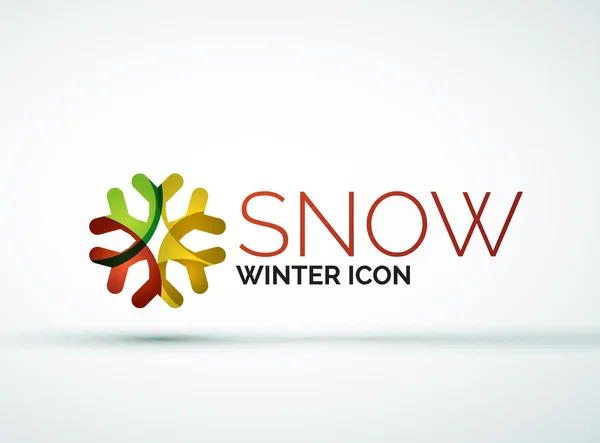 Natale fiocco di neve azienda logo design — Vettoriale Stock