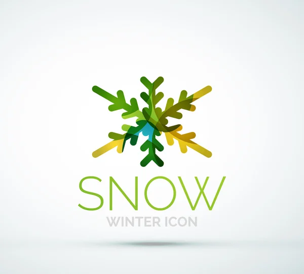 Christmas snowflake company logo design — Stock Vector