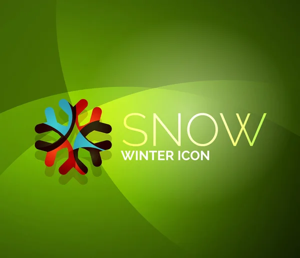 クリスマス雪の結晶の会社のロゴデザイン — ストックベクタ