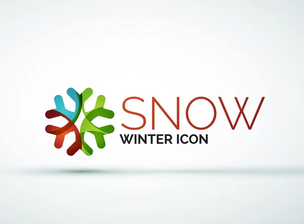 Natale fiocco di neve azienda logo design — Vettoriale Stock