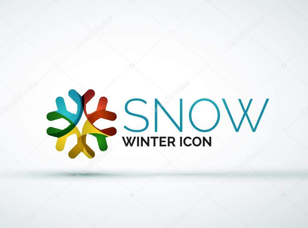 Modern Creative Christmas snowflake company logo design, frost icon