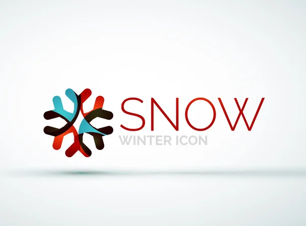 Kerstmis sneeuwvlok bedrijf logo ontwerp — Stockvector