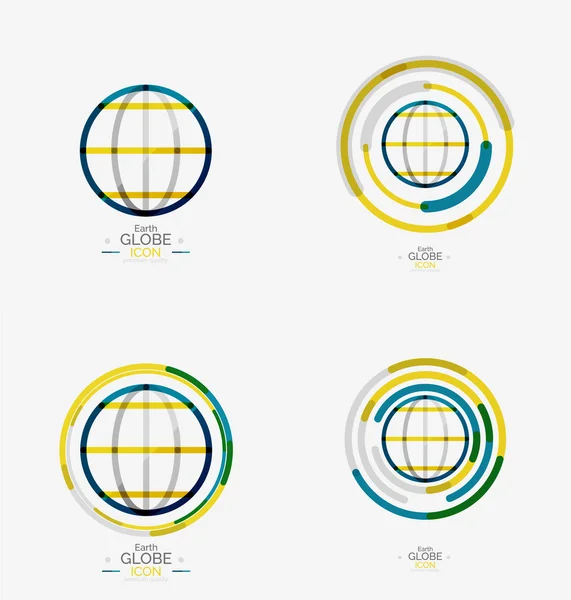 Mundo globo logotipo sello — Archivo Imágenes Vectoriales