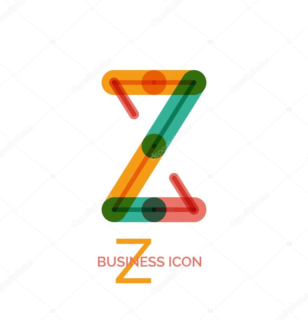 Minimal line font design, letter Z. Business icon