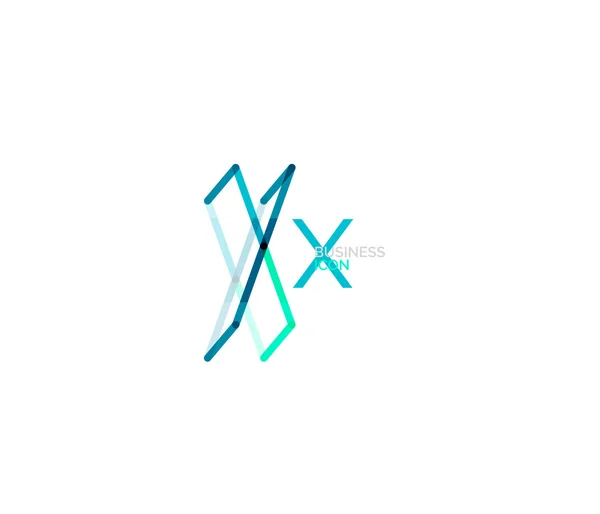 Minimal X teckensnitt eller brev Logotypdesign — Stock vektor