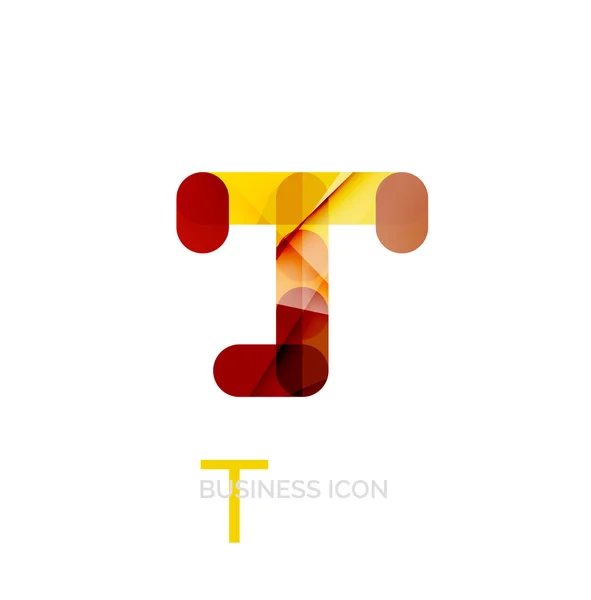 Minimale T lettertype of brief logo ontwerp — Stockvector