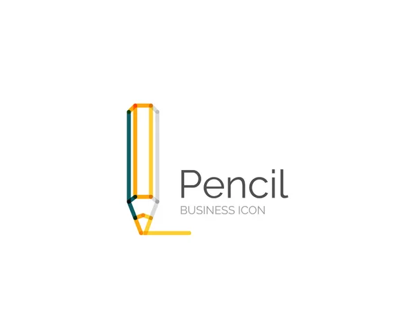 Ligne design minimal crayon logo — Image vectorielle