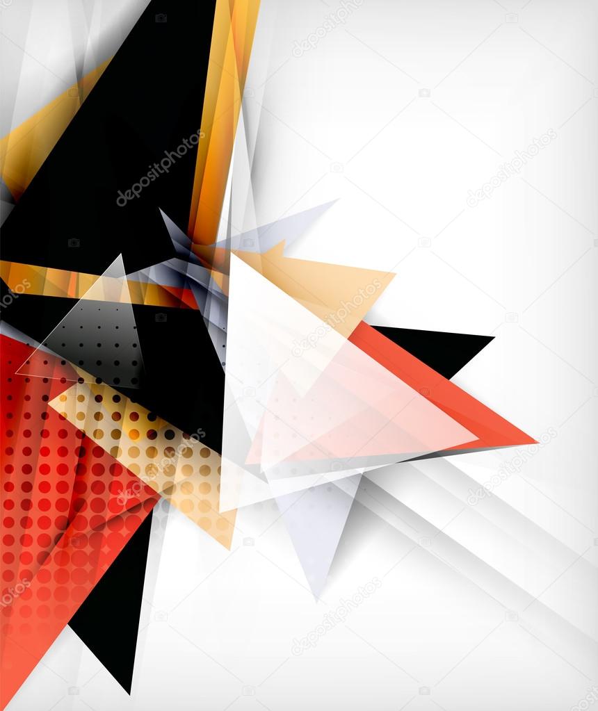 Color triangles, unusual abstract background