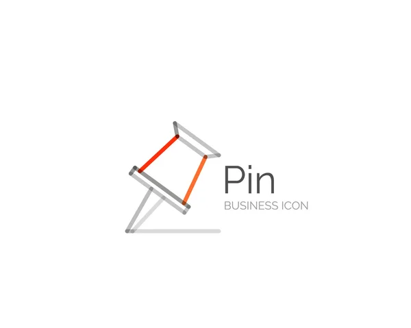 Línea de diseño minimalista logo pin — Vector de stock