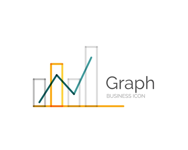 Line minimal design logo graph — Stock Vector