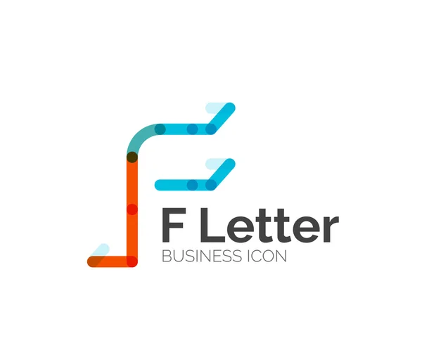 F písmeno logo, motiv minimální linka — Stockový vektor