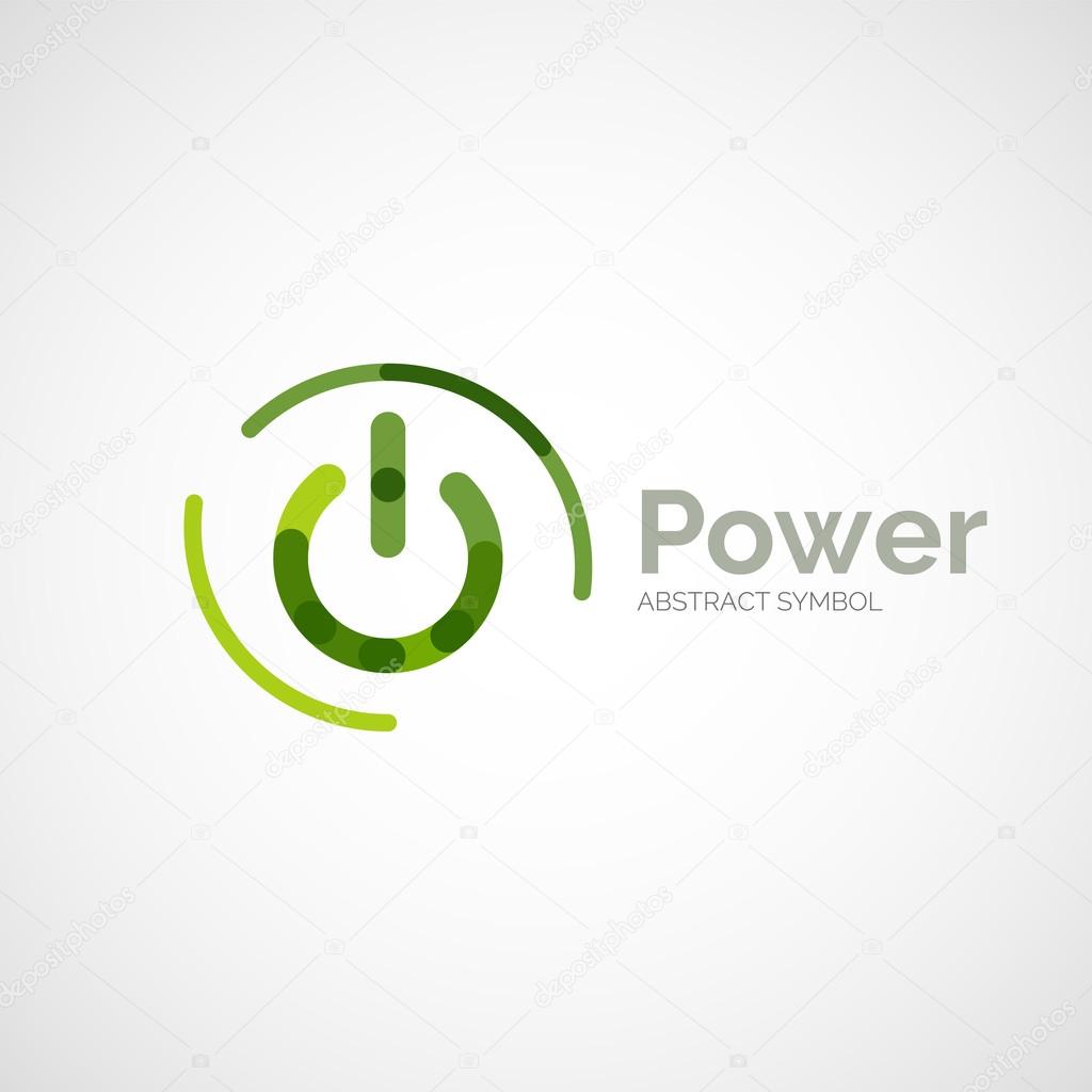Power button logo design, minimalistic line art