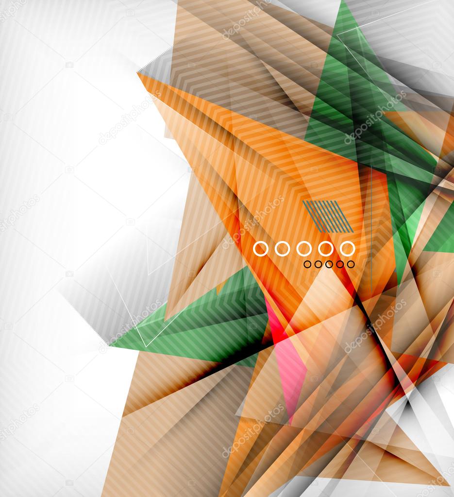 Color triangles, unusual abstract background