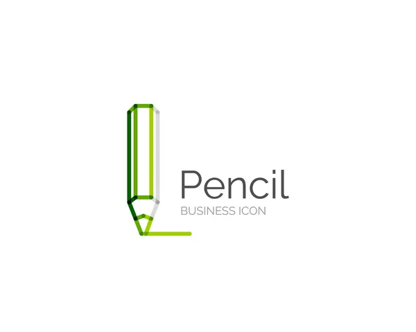 Ligne design minimal crayon logo — Image vectorielle