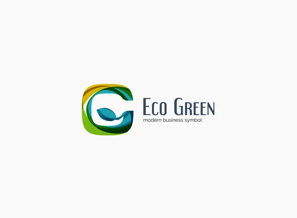 Modern G letter, green eco concept company logo — Stock Vector