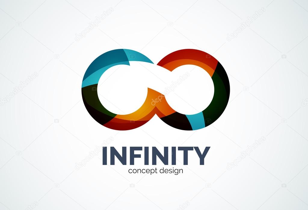 Infinity company logo icon, business circle and ring design element of flowing overlapping shapes