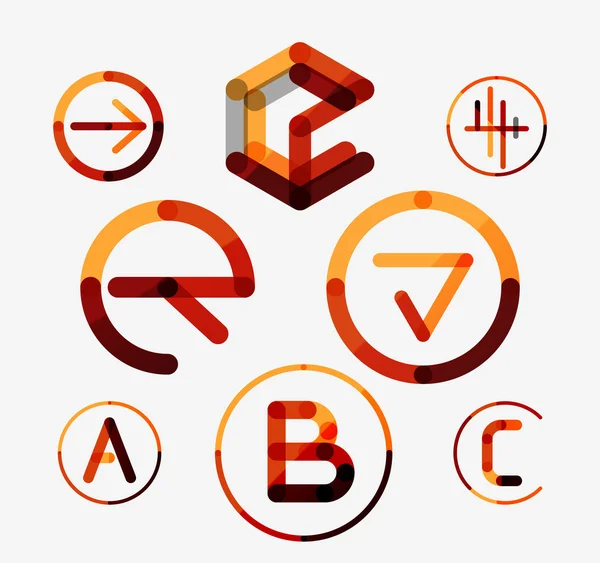 Set logo-uri, linie subțire stil curat — Vector de stoc
