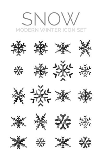 Set van Kerstmis sneeuwvlok pictogrammen — Stockvector