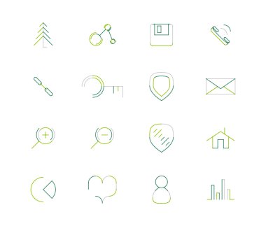 İnce çizgi web simgeler kümesi