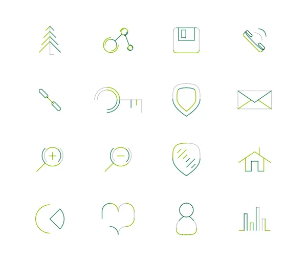 Ensemble d'icônes web de ligne mince — Image vectorielle