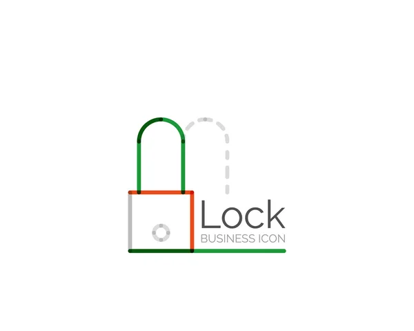 Linie minimales Design Logo Schloss — Stockvektor