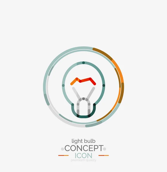 Light bulb minimal design logotyp — Stock vektor