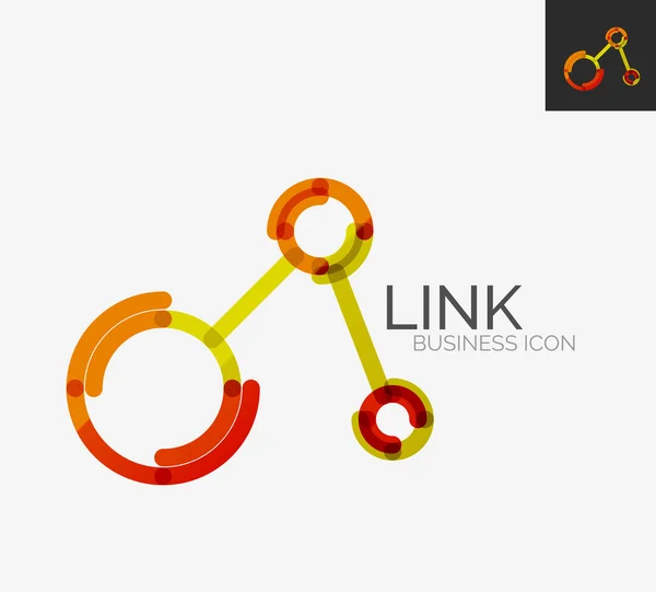 Minimale lijn ontwerp logo, verbindingspictogram — Stockvector