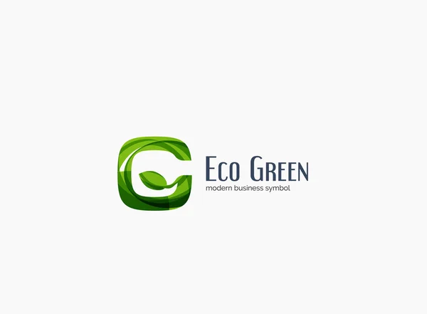 Modern G letter, green eco concept company logo — Stock Vector