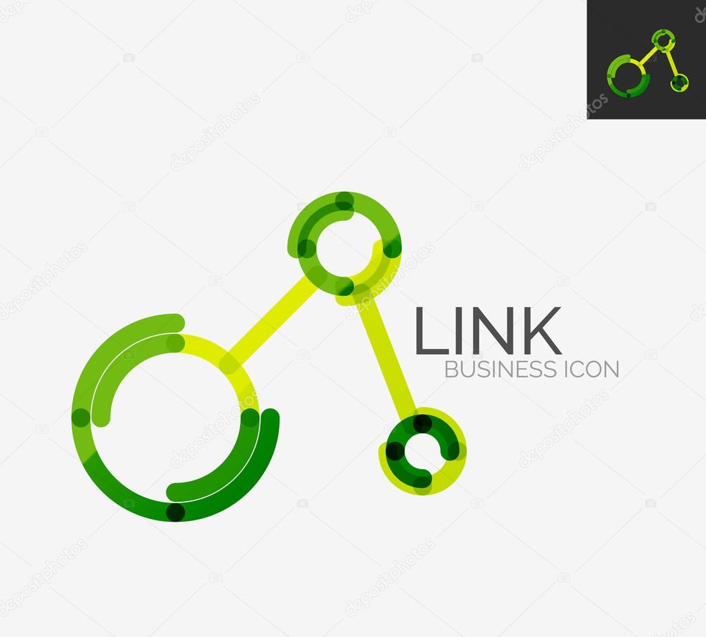 Minimal line design logo, business connection icon, branding emblem