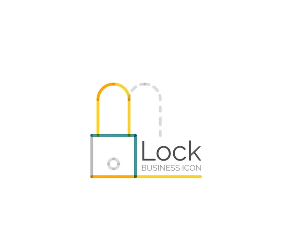 Line minimal design logo lock — Stock Vector