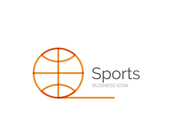 Лінія мінімального дизайну логотипу м'яч спорту — стоковий вектор
