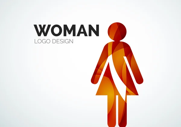 Cor abstrato logotipo mulher ícone — Vetor de Stock