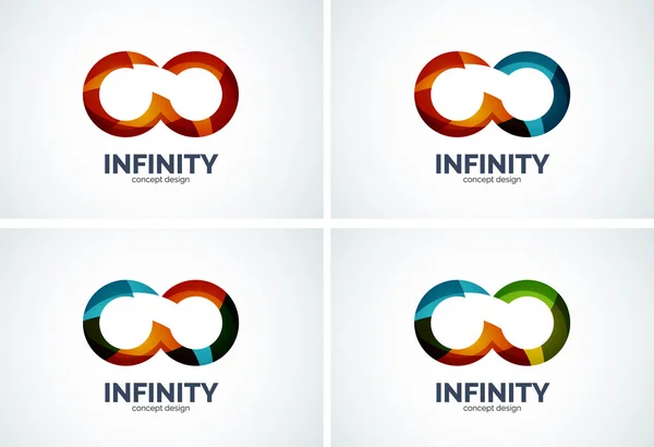 Conjunto de iconos de logotipo de la empresa Infinity — Archivo Imágenes Vectoriales