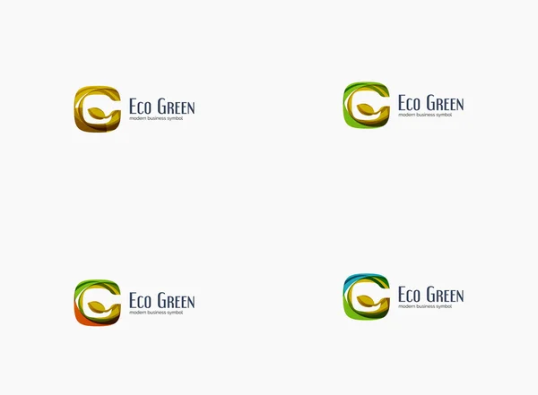 Современная буква G, зеленый эко-логотип компании — стоковый вектор