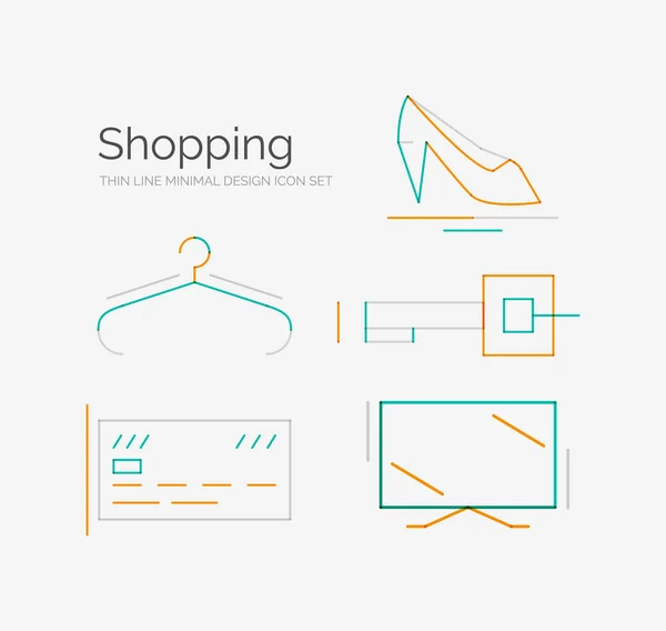 Conjunto de iconos de diseño de compras — Vector de stock