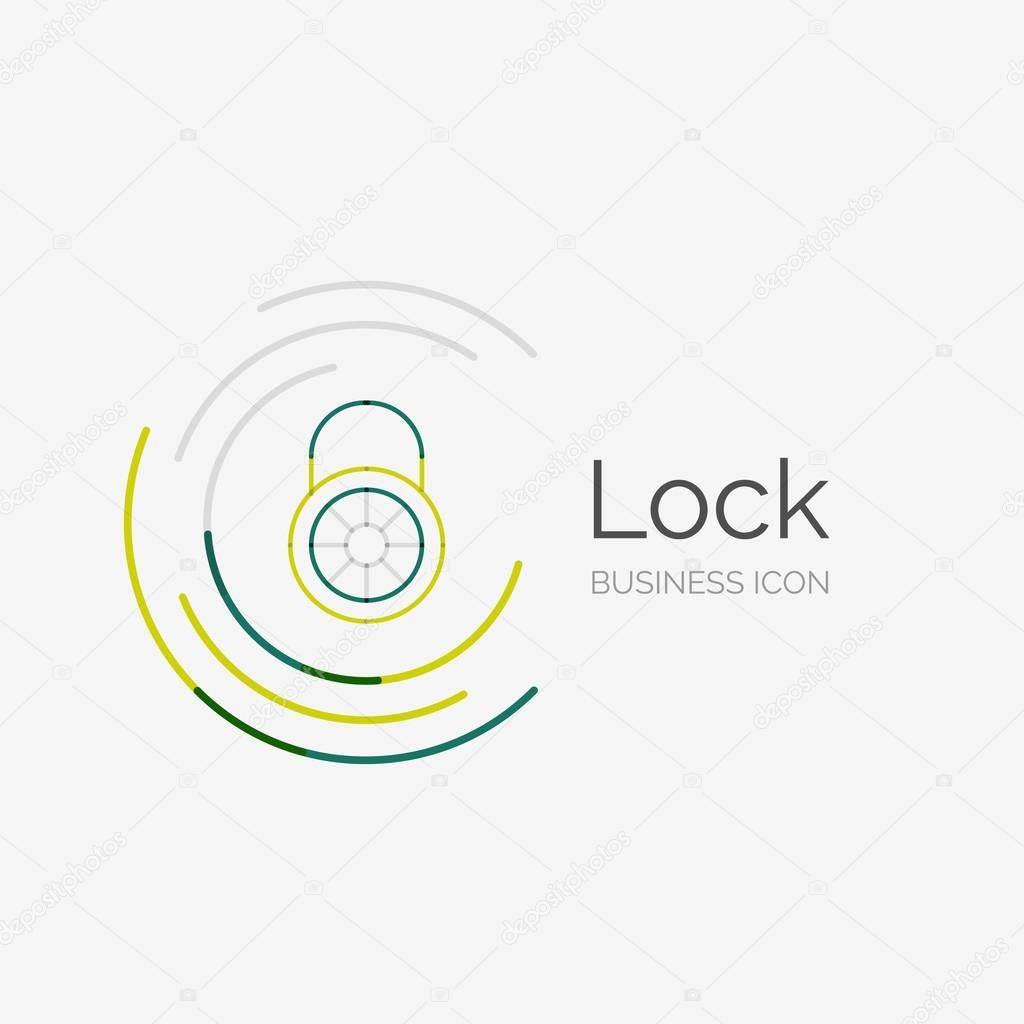 Thin line neat design logo, clean modern concept, lock idea